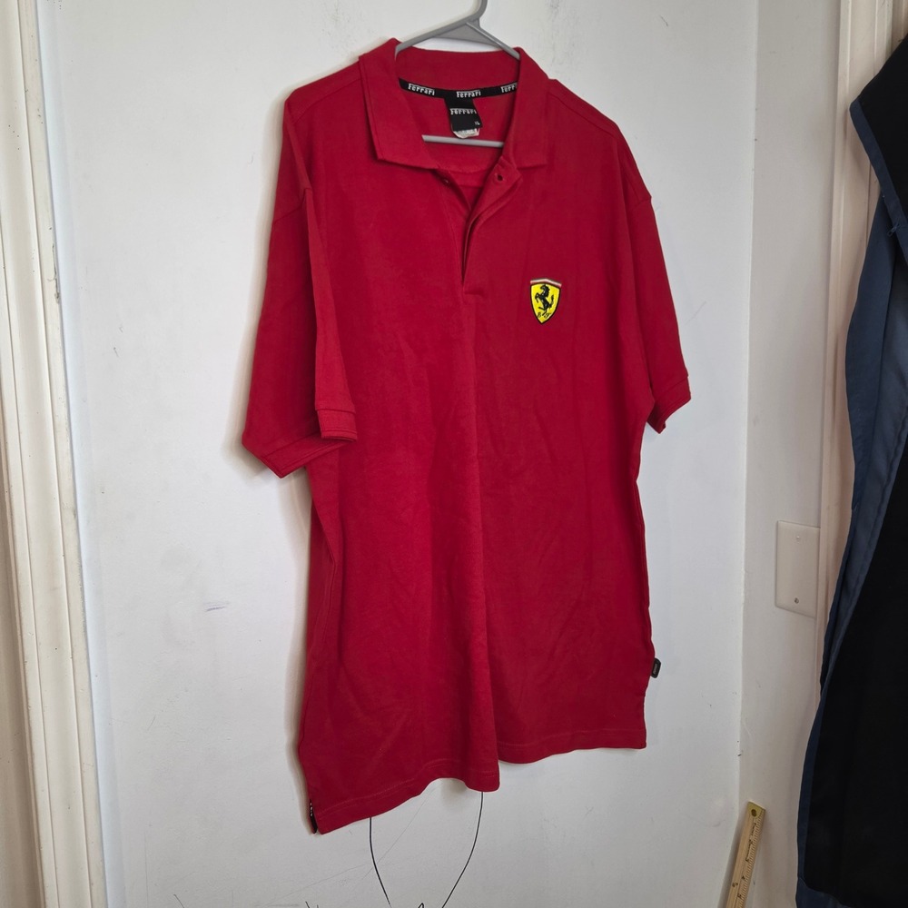 Vintage 2002 Ferrari Fila Sport Red Polo Shirt Mens XL Embroidered Racing Logo